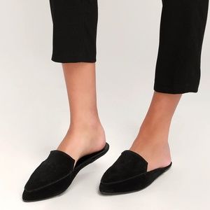 Lulus Joelle Black Suede Loafer Slides Black Size 8.5